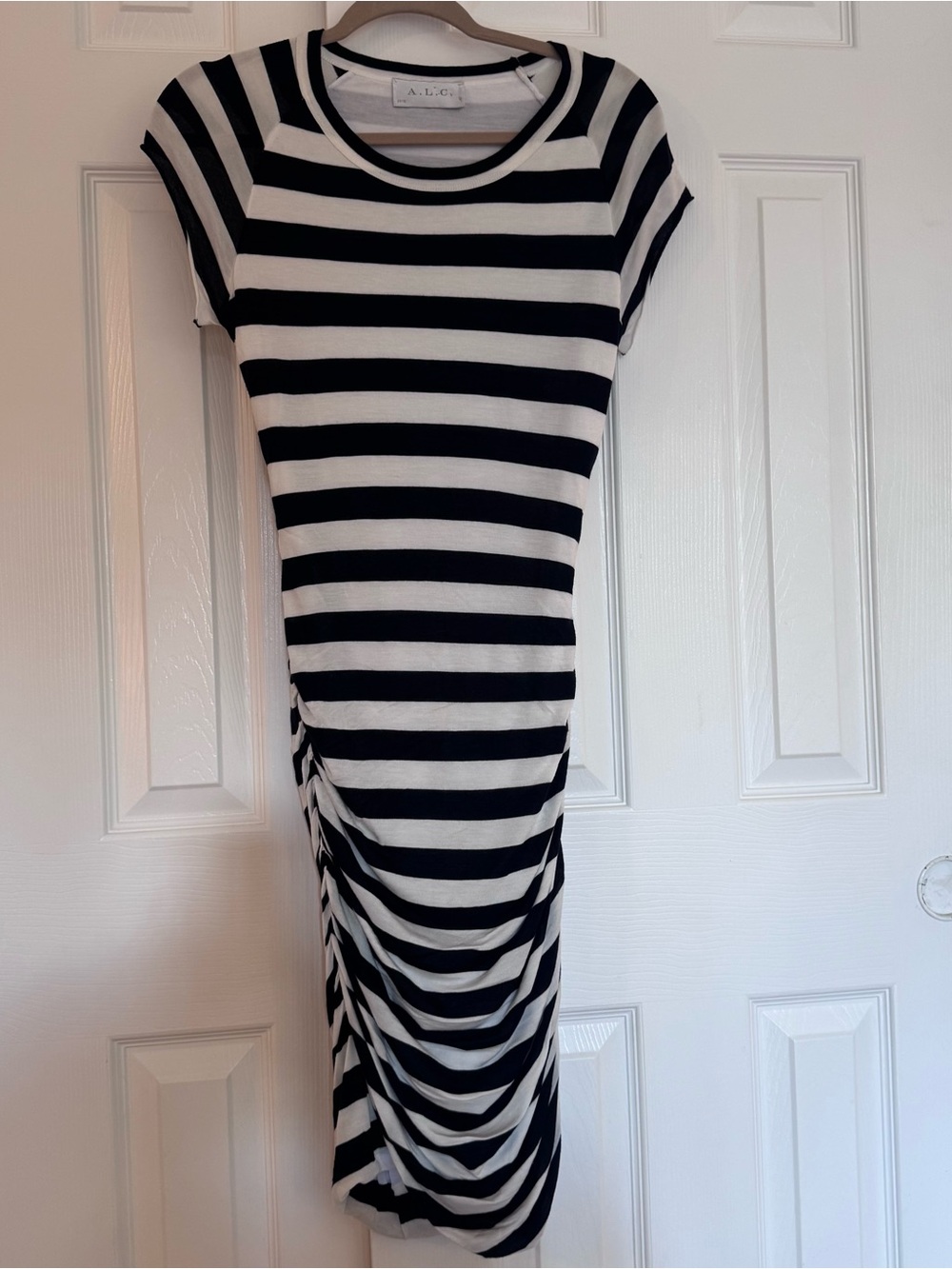 A.L.C. Black & White Striped Mini Dress